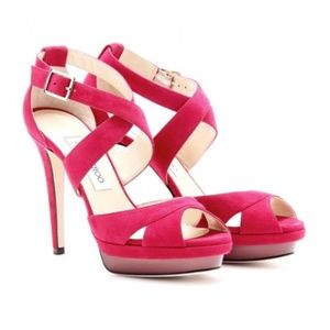 Jimmy Choo Kayak Suede Platform Sandal - Raspberry